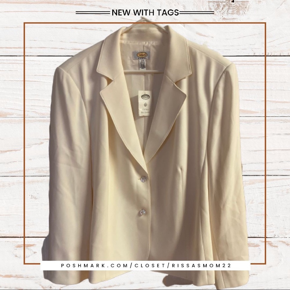 TALBOTS Winter White Plus Size Blazer 22W NWT